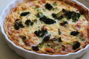 salmon and broccoli quiche recipe, uk food blog