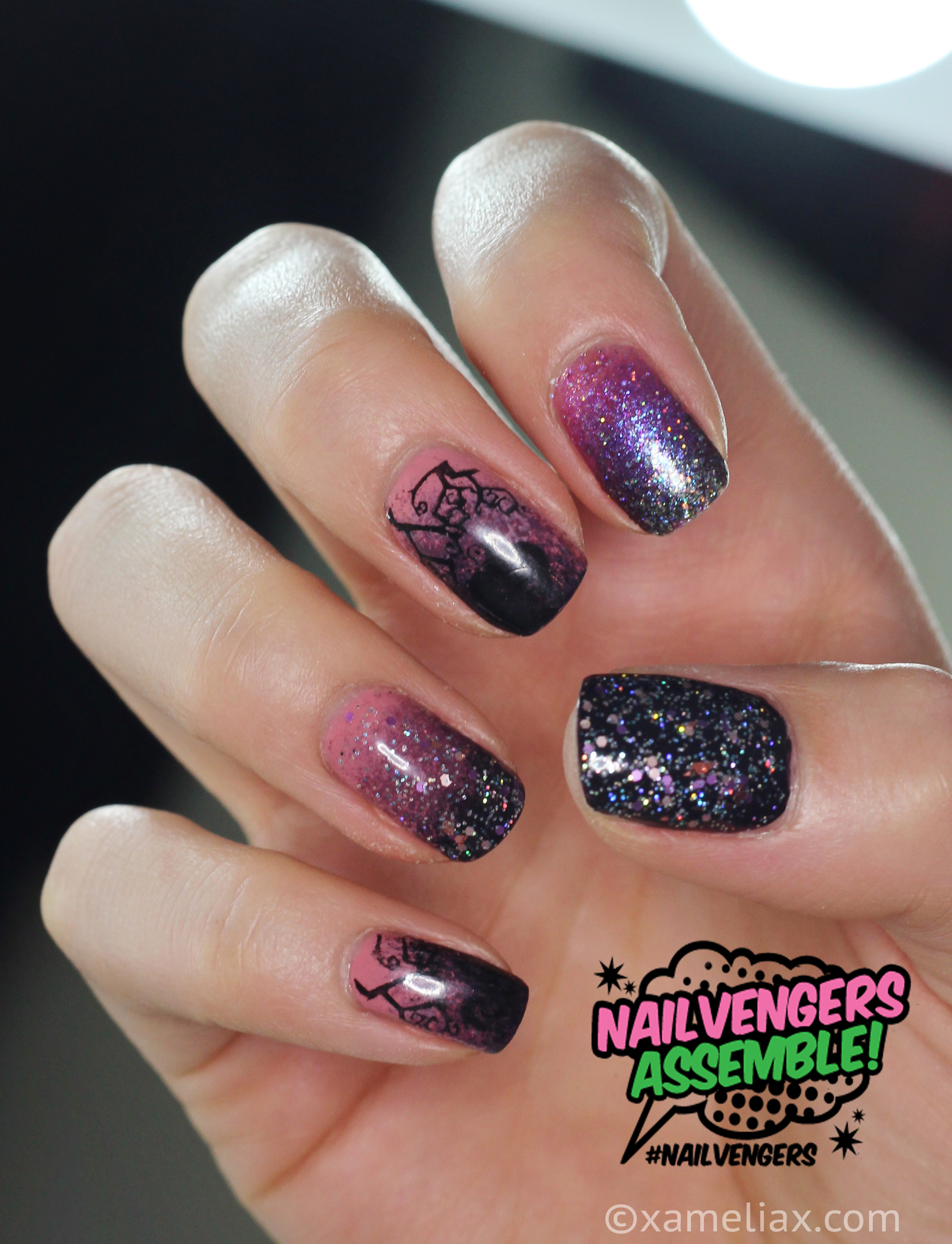 Frightfully Gorgeous Halloween Nails Pink